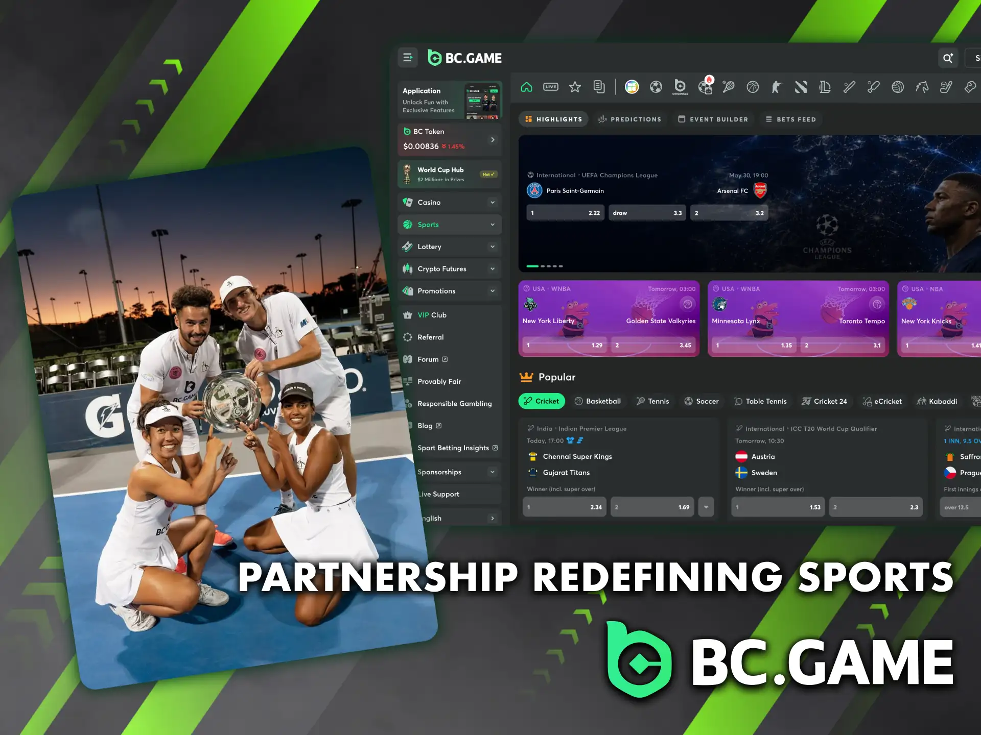 BC Game and MPC unite, blending sports and gaming with championship-winning success.