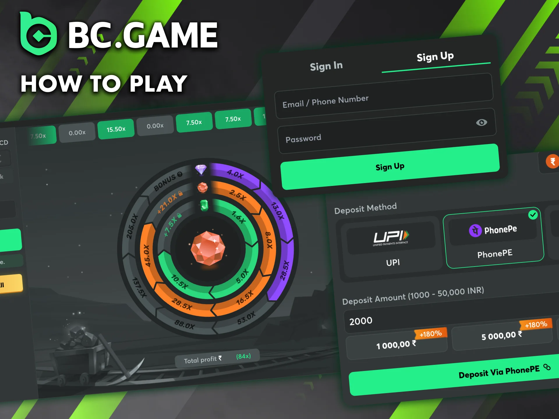 Start playing Twist on BC Game by following the instructions.