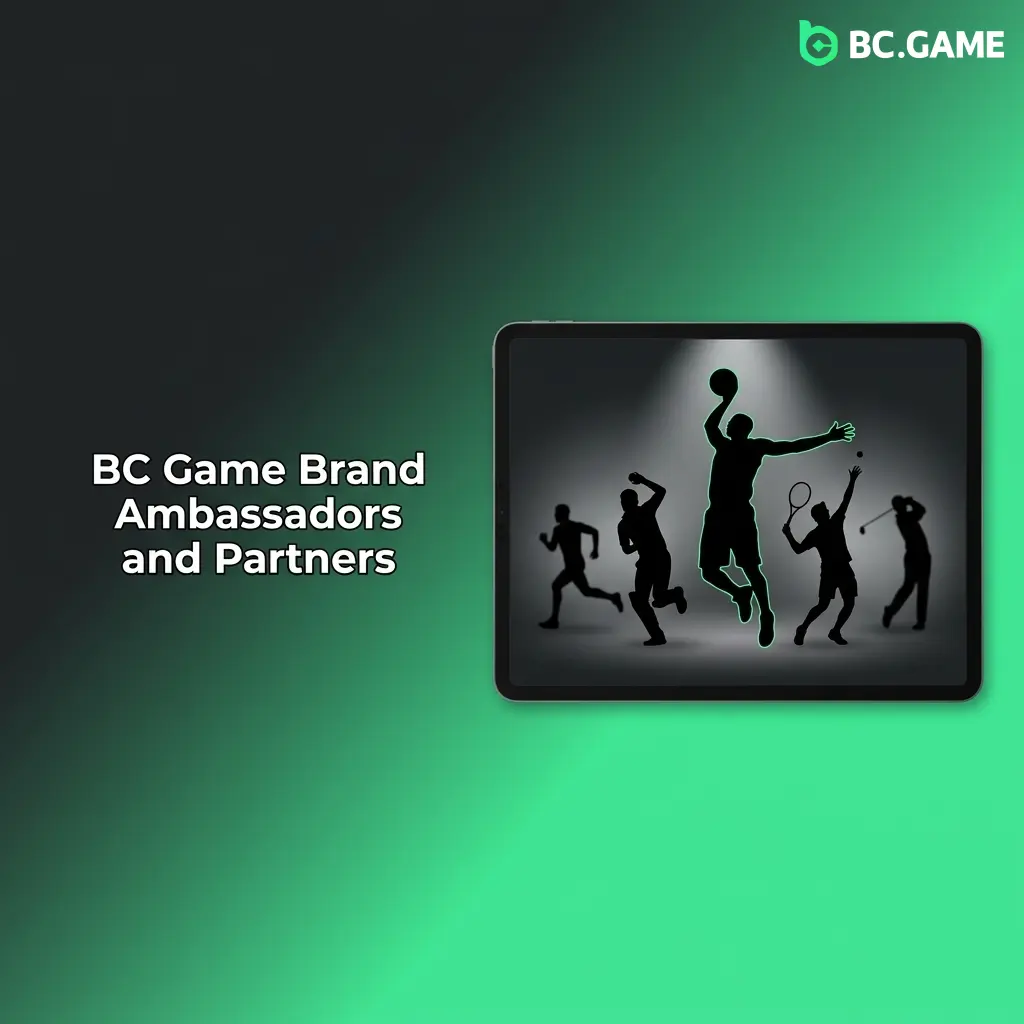 BC Game brand ambassadors including Sporting CP, UFC partnership, and crypto influencer collaborations