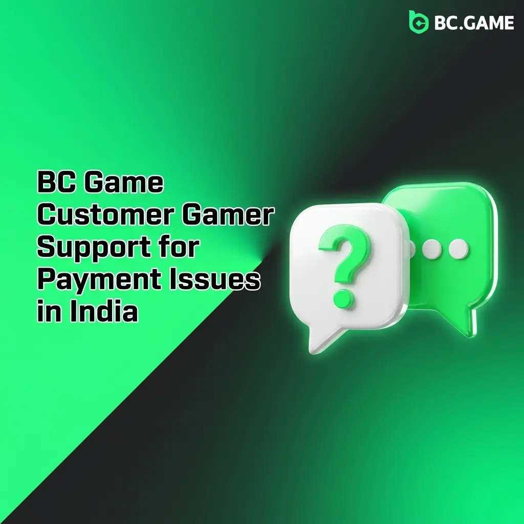 BC Game customer support options including live chat, email, and Telegram for payment issues in India