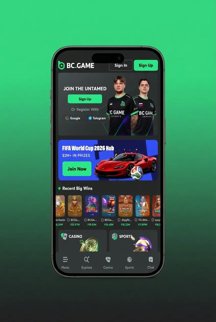 Step-by-step guide showing how to claim a BC Game bonus in India in 4 easy steps for new users