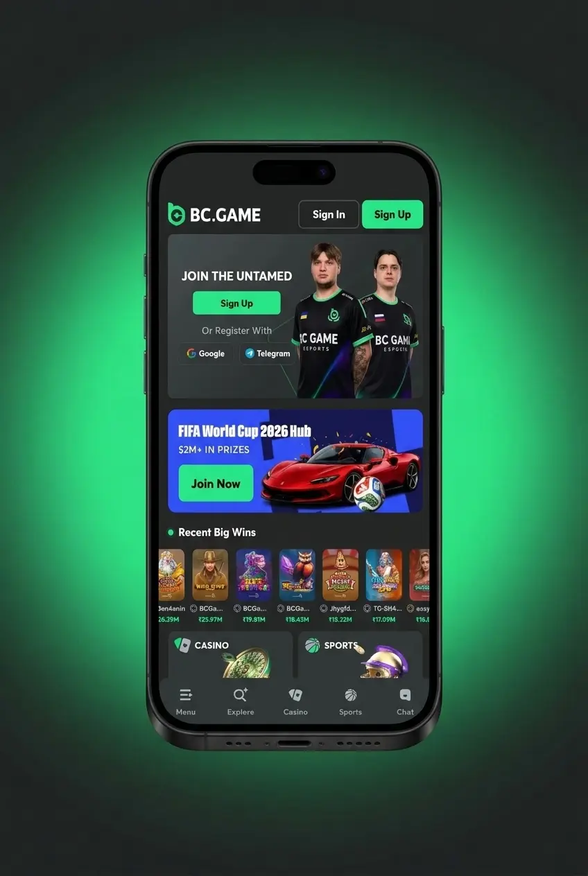 BC Game sign up steps for Indian players showing registration process with email, phone, or crypto options