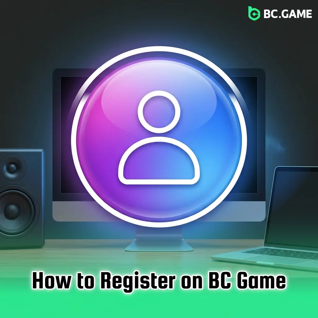 BC Game registration steps showing sign-up form with email, phone, and social login options for new users