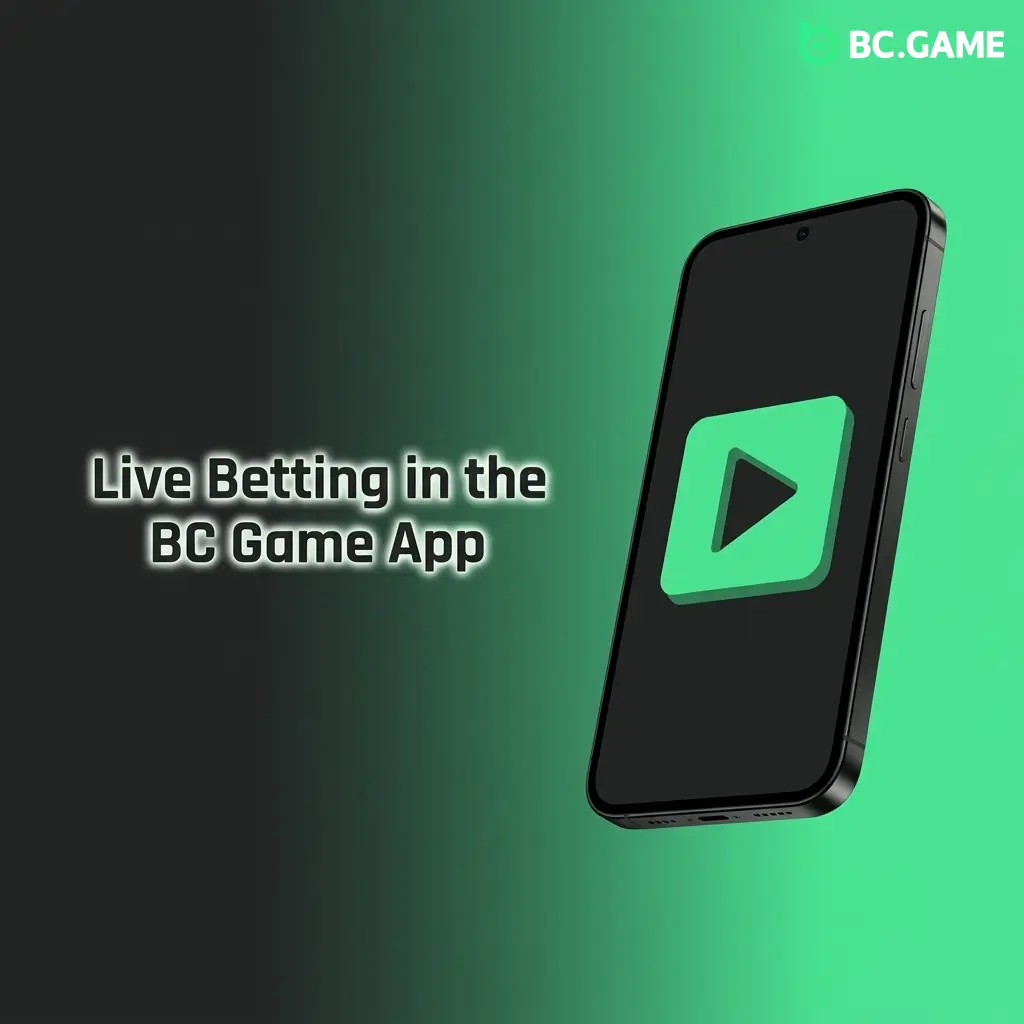 BC Game app live betting interface showing in-play sports markets with real-time odds and live stats panel