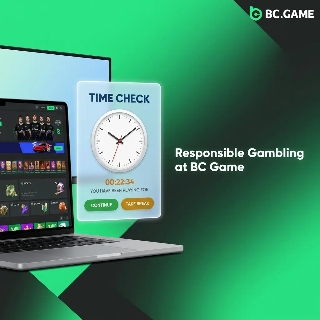 BC Game responsible gambling tools showing deposit limits, self-exclusion, and session reminders for safe play in India