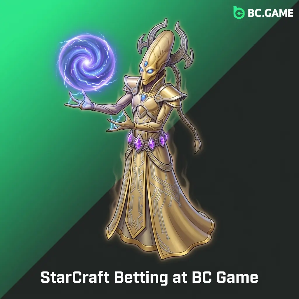 BC Game StarCraft II betting interface showing GSL and ESL Pro Tour markets with live odds and race matchup options