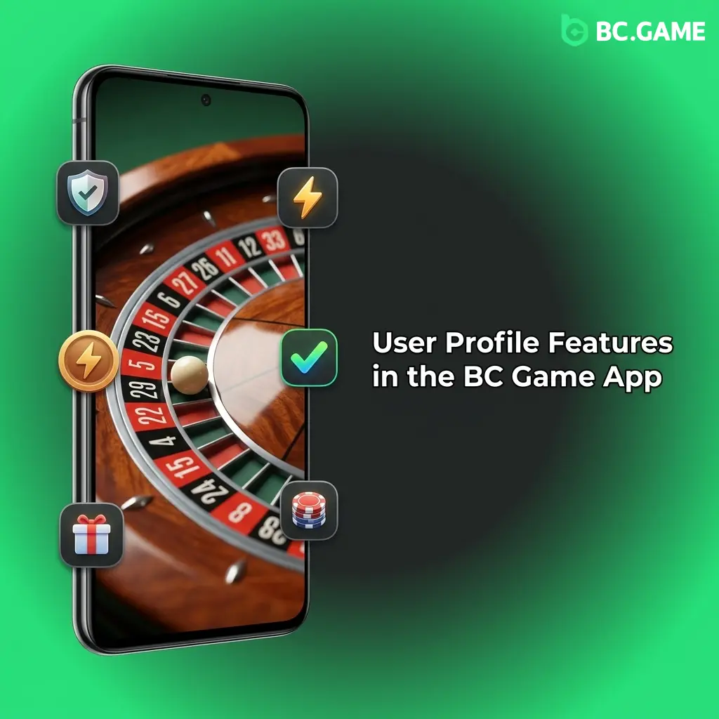 BC Game app user profile dashboard showing balance, VIP level, transaction history, and account settings for Indian players