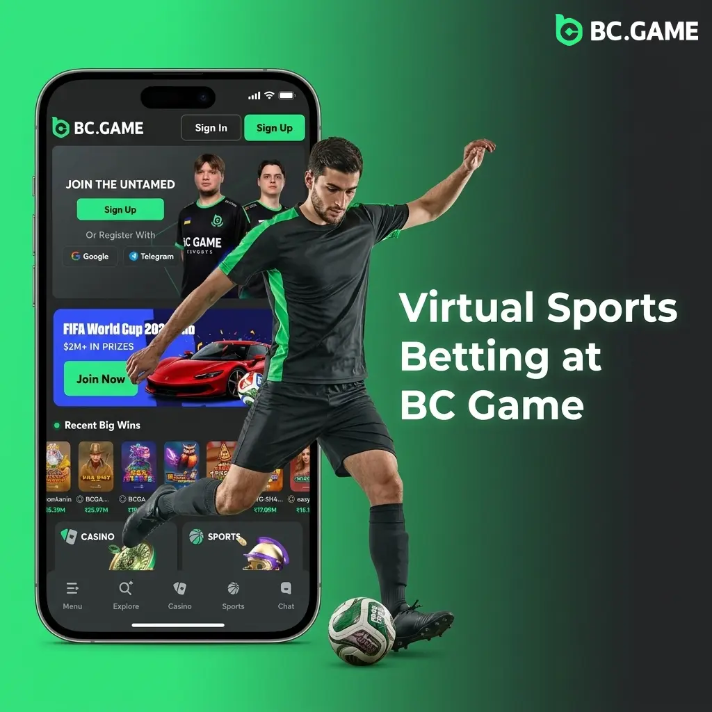Virtual sports betting at BC Game with RNG-driven simulations for football, cricket, basketball, and horse racing available 24/7