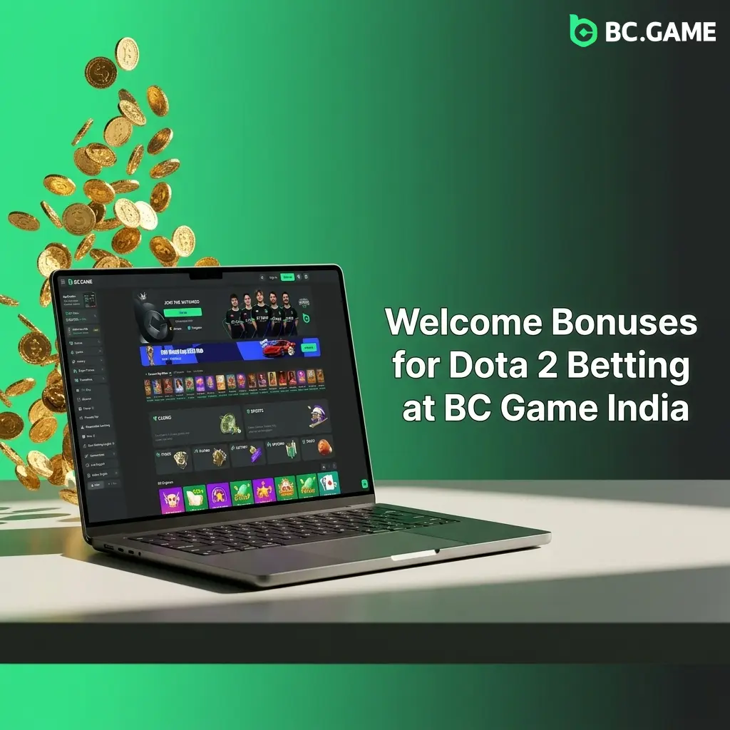 BC Game India welcome bonus tiers for Dota 2 betting showing 220% to 500% rakeback across four deposits